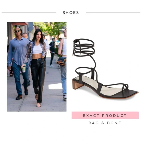 Rag and bone Cindy ankle tie sandal black